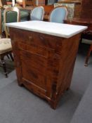 A pine marble topped cabinet fitted a drawer