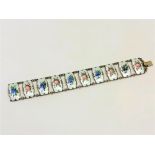 A Norwgian silver and enamelled bracelet,