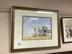 Gordon Simpson : Break water, watercolour, signed, 24 cm x 18 cm.