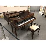 A mahogany cased baby grand piano by John Broadwood and Sons, width 146 cm,