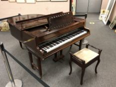 A mahogany cased baby grand piano by John Broadwood and Sons, width 146 cm,
