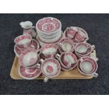 A large quantity of Adams red and white tea and dinner china