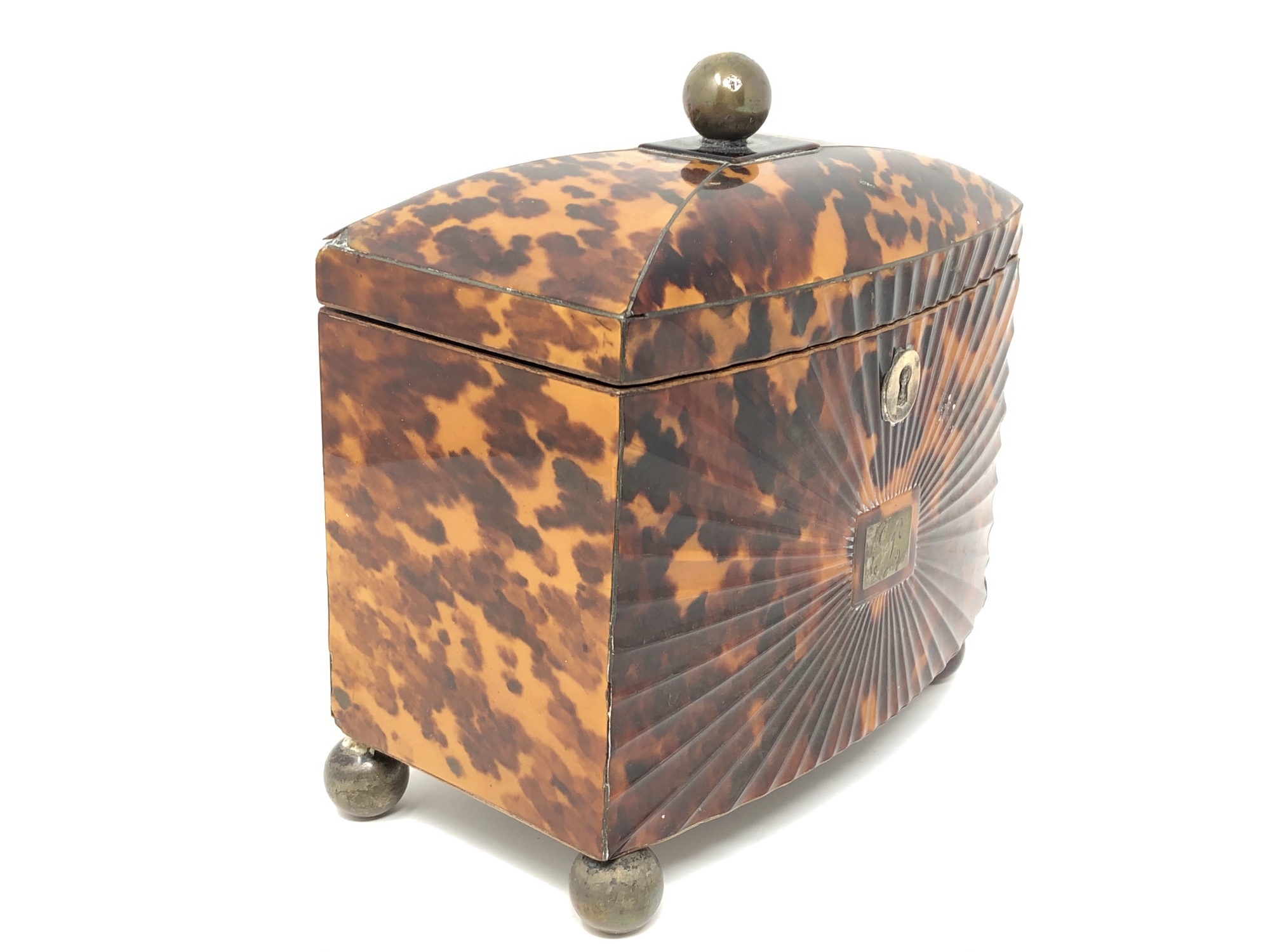 A Regency tortoiseshell tea caddy, circa 1820, - Image 2 of 6