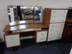 A mid 20th century G Plan E Gomme designed dressing table and matching seven drawer chest