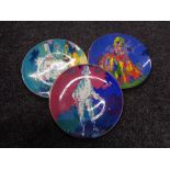 Three Royal Doulton limited edition collector's plates, Punchinello etc, seven further Spode,