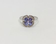 A silver tanzanite dress ring,