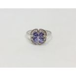 A silver tanzanite dress ring,