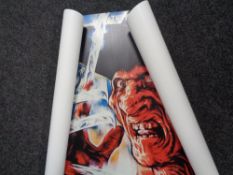 Three rolls of posters to include Le Mans, Nightmare on Elm Street,