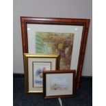 A gilt framed watercolour - Cock O' the North by Ray Dallow together with a framed oil depicting