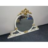 A Victorian painted overmantel mirror with gilt highlights