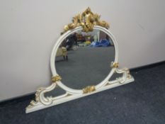A Victorian painted overmantel mirror with gilt highlights