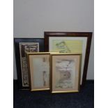 A set of eight gilt framed prints - Egypt from drawings by David Roberts together with one other