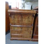 A 19th century secretaire chest fitted four drawers