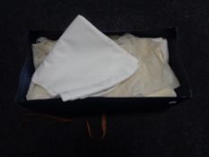 A box of table linens