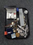 A tray of assorted lady's and gent's wrist watches - Seiko, Lorus etc,