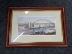 A signed Dallas K Taylor print, The Tyne Bridge,