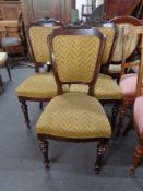 Three antique mahogany dining chairs