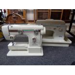 A New Home sewing machine and a Elna sewing machine (no foot pedals)