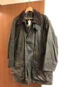 A gent's Barbour Border waxed jacket, green, size 48".