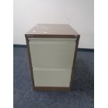 A Bisley two drawer filing cabinet