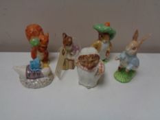 Six Beswick Beatrix Potter figures, including Peter Rabbit, Jemima Puddleduck,