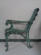 A pair of cast iron bench ends