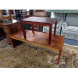 A mid 20th century Danish coffee table and a one other coffee table