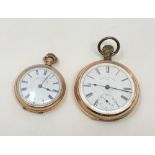 A gold plated Waltham open faced pocket watch, movement numbered 8,780,306,