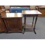 A 20th century oak occasional table and a cupboard
