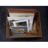 A box of framed and unframed prints, signed limited edition prints,