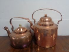 Two antique copper kettles