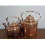 Two antique copper kettles