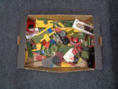 A box of loose vintage Meccano