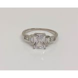 A silver Art Deco style ring,