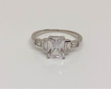 A silver Art Deco style ring,