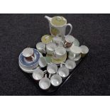 A tray of Susie Cooper Wedgwood tea china in various patterns