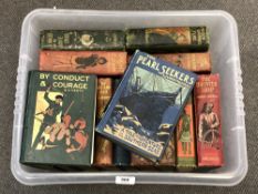 Fifteen early twentieth century illustrated children's adventure books including five first