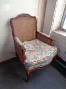 A bergere backed armchair