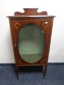 A Victorian inlaid mahogany display cabinet on tapered legs