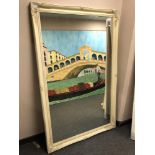 A 5' x 3' ivory style framed mirror
