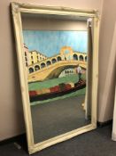 A 5' x 3' ivory style framed mirror