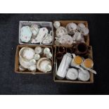 Three boxes of Victorian tea china, copper lustre tea service, Meakin ware,