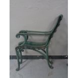 A pair of cast iron bench ends