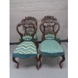 A set of four Victorian dining chairs