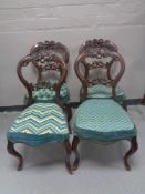 A set of four Victorian dining chairs