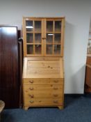 A pine bureau bookcase