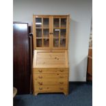 A pine bureau bookcase