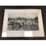 After William Barns Wollen : A Rugby Match, photogravure, published by Mawson,