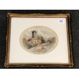 John Davison Liddell : Billy Mill 1870, watercolour, signed, 16 cm x 20 cm, framed.