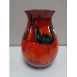 A Poole pottery glazed vase, height 21.